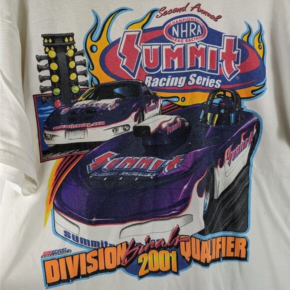 Vtg Y2K 2001 Drag Racing Mens T-Shirt POOR NHRA Championship 2nd Summit Series - Picture 2 of 10
